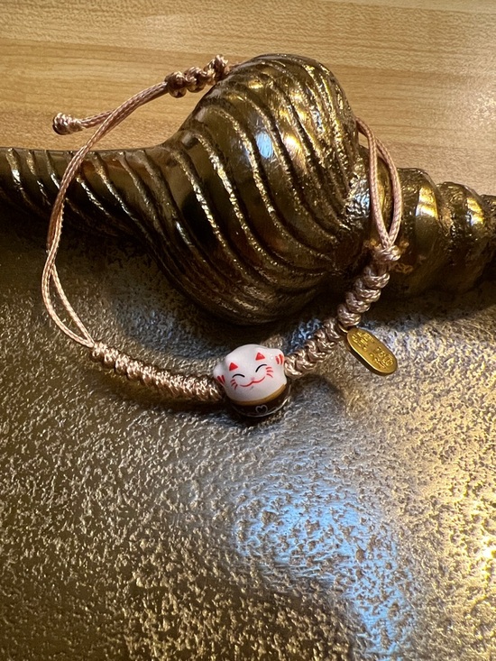 Lucky Cat Friendship Bracelet Jewelry - #1752** Boy/Girl-Lucky Cat Bead Adjustable Friendship Bracelet - Pink